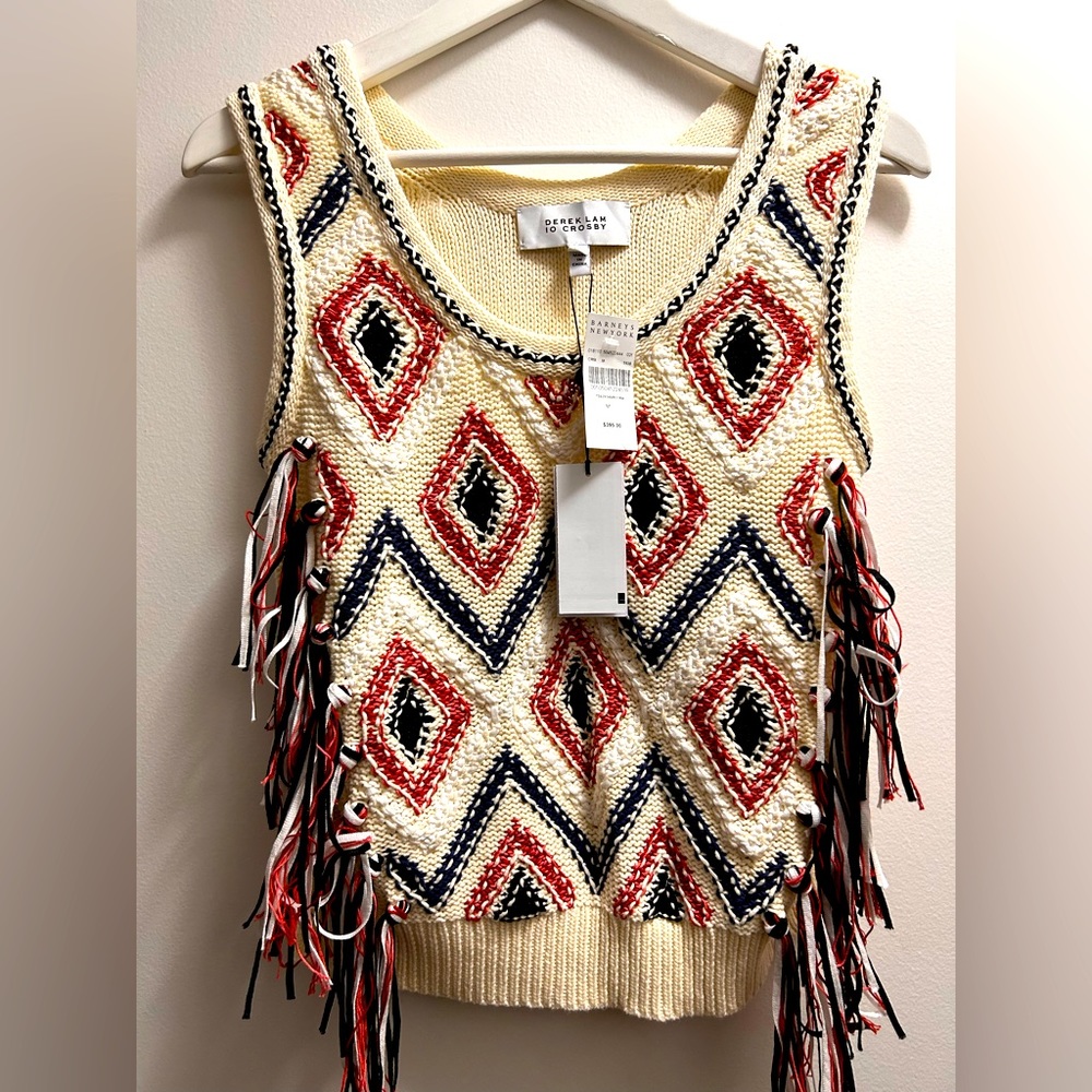 NWT “DEREK LAM” COWGIRL TOP/SIZE M/HANDMADE DESIGN/UNIQUE/MULTICOLOR